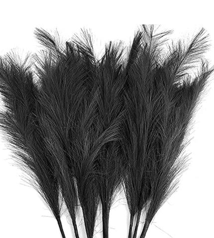 Black artificial Pampas Grass Artificial Flower single stem