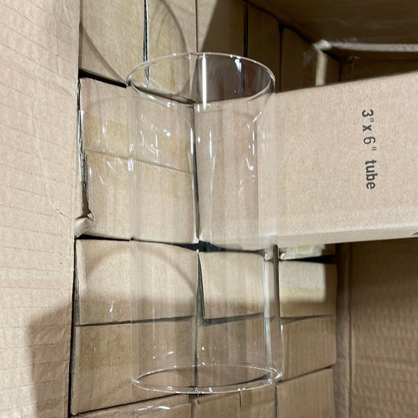 Hurricane Tube Candleholder glass 6”x3"