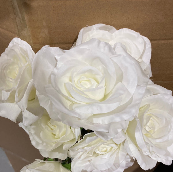 New Rose Cream 9 head Empress Roses Artificial Flower large sweet rose