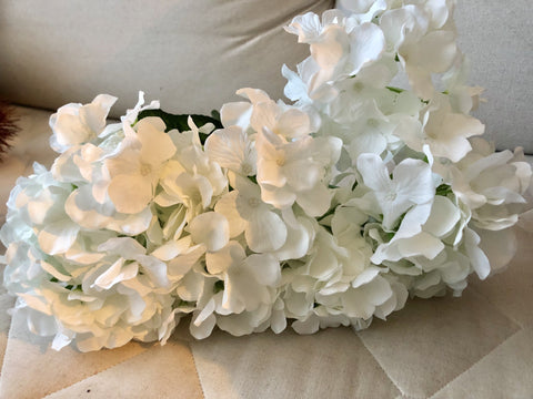 New Artificial Flower White Hydrangea Bunch 7 head silk