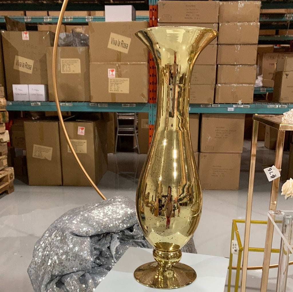 New Gold Bud vase 12”Hx5" wedding centerpiece