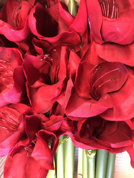 Red Silk Amaryllis Spray Artificial flower