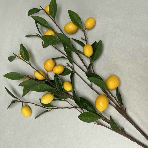Yellow 🍋  Lemon branch with leaf Artificial Fruit