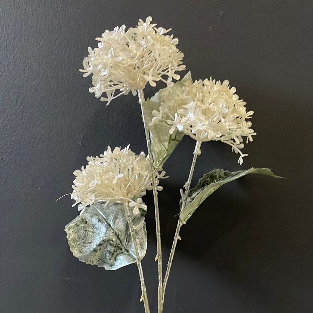 Snow ball viburnum metallic white flower Artificial Filler Flower