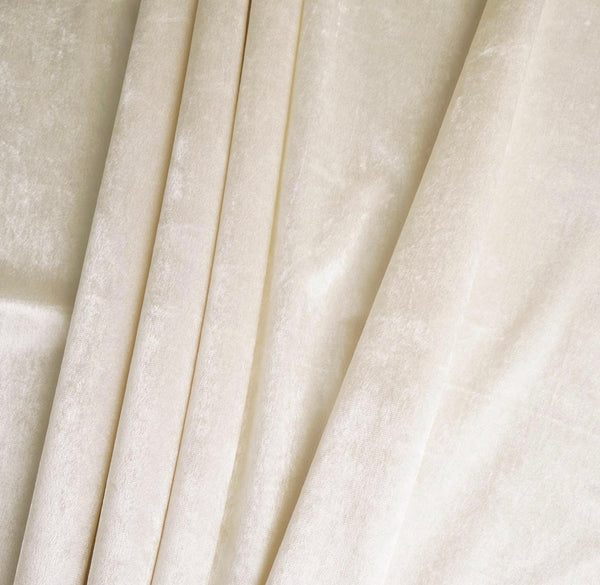 Cream White Velvet fabric per meter