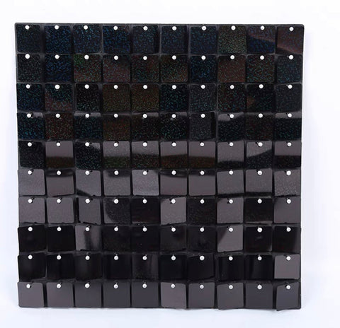 Shiny Black multicolour Sequin Backdrop Panel 12”x12” Mat