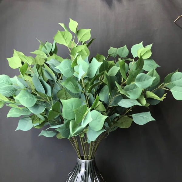 Artificial long stem green Bodhi leaf greenery - Richview Glass Wedding Supplies