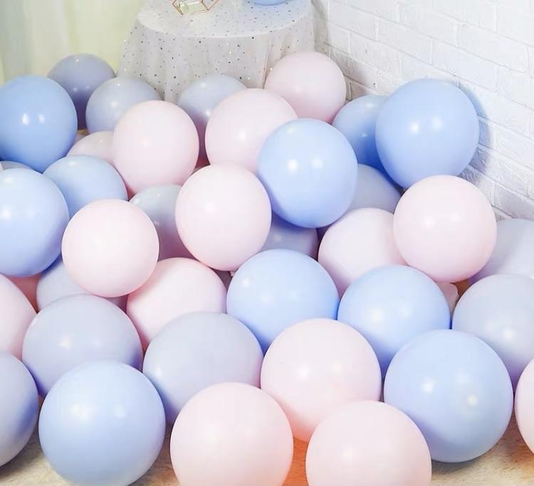 blue pink purple 100 pcs Mix Pastel color Double layer balloon baby shower