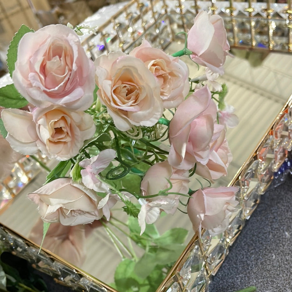 Mini rose bunch light pink Artificial Flower