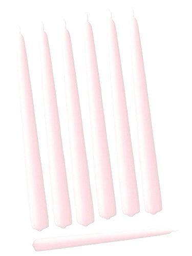 Pack of 12 Pink taper Candle 10”