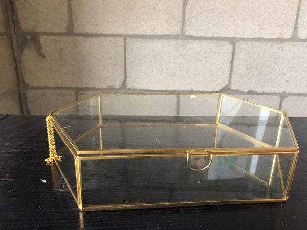 Money Box GEOMETRIC TERRARIUM VASE Jewelry Box (Gold) Large