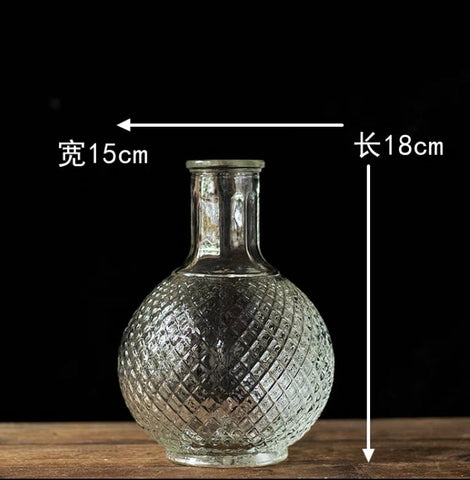 Large Globe Crystal vintage Bud vase 8.25”H wedding centerpiece