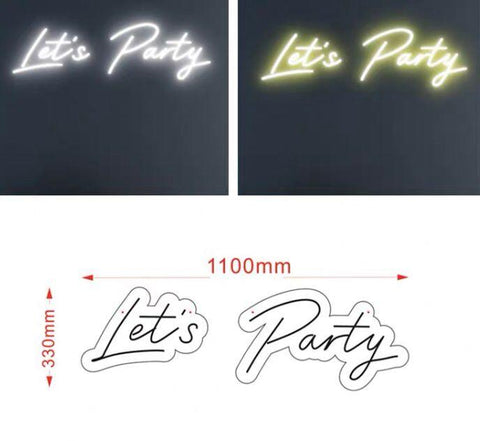 Cold White LED Sign Let's Party Neon Sign