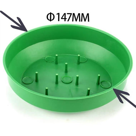 6" round plastic green DISH for Fresh Flowers