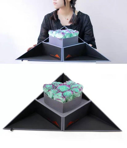 Black triangle folding Cube Cardboard box