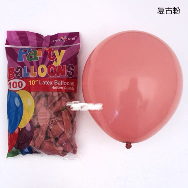 100 pcs Light Pink 10” single layer balloon baby shower