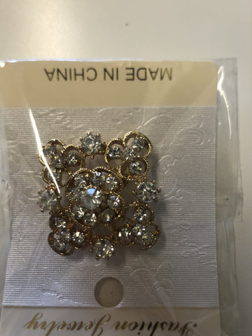 Small Diamond Brooch decoration 1.5” diameter gold