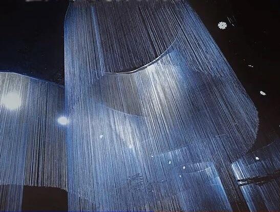 3mx1m (w)Silver hanging string curtain ceiling decor - Viva La Rosa