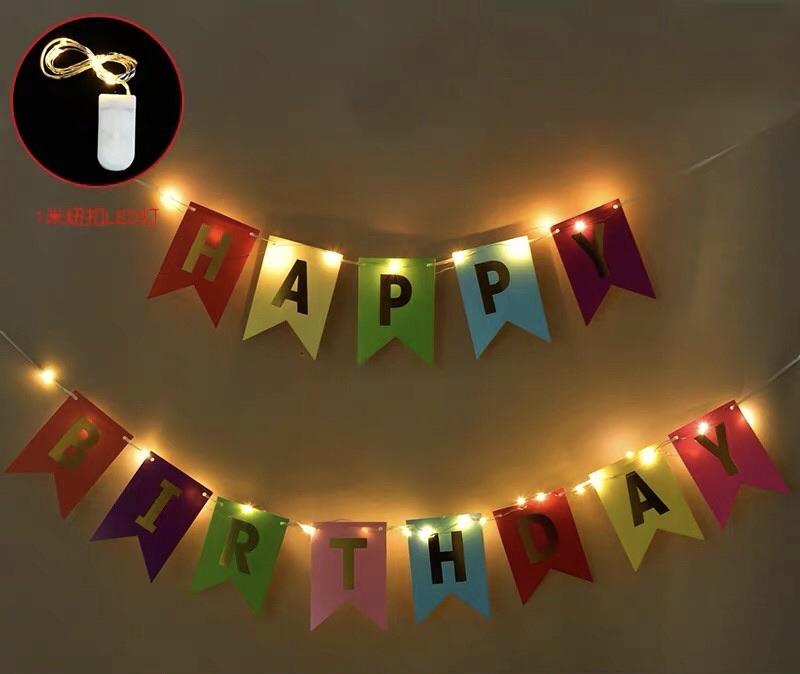 Multi color happy birthday garland