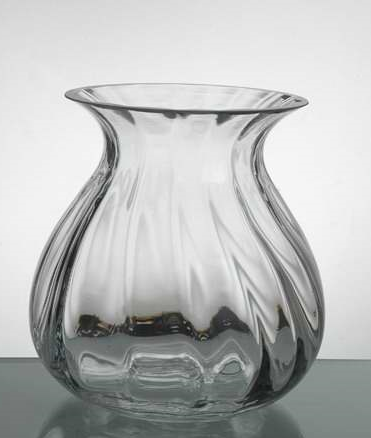 Classy Small flower vase with ripple 6”h - Viva La Rosa