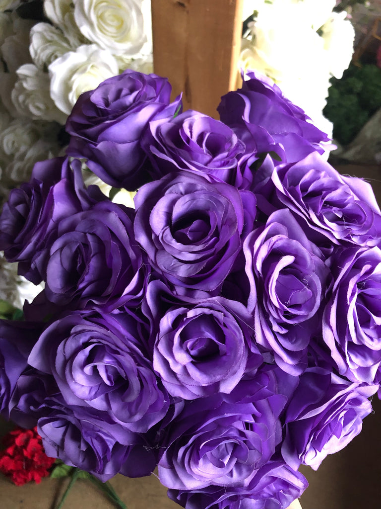 Lilac 18 HEAD ROSE BUNCH new artificial flower