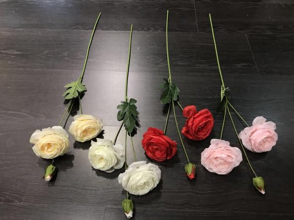 Cream Artificial Flower Single Stem Rose SPRAY - Viva La Rosa