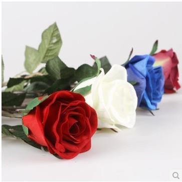 Artificial Flower Single Stem Rose real looking Blue Flowers REA1-2 - Viva La Rosa