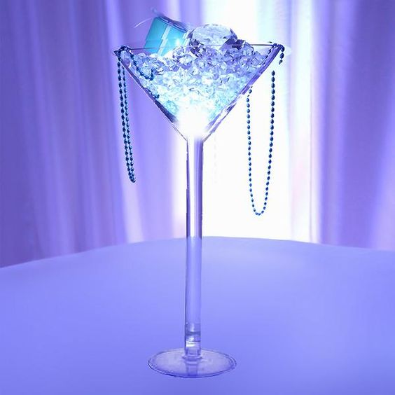 Martini Vase 16”x5.7" Clear Glass