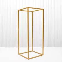 Rectangular Removable Metallic Stand Modern Rectangular Stand Metal 24''H Gold – Viva La Rosa