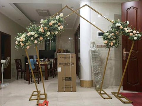 Gold Pentagon Metal Backdrop Stand Arch 2.5mx2.5m