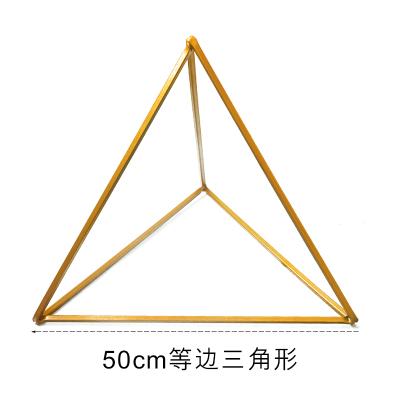 Modern Triangle Stand Metal Gold Geometric Vases 20"